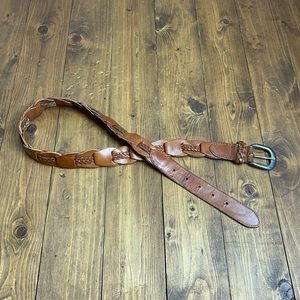 Geomo Fashions brown linked leather belt size large